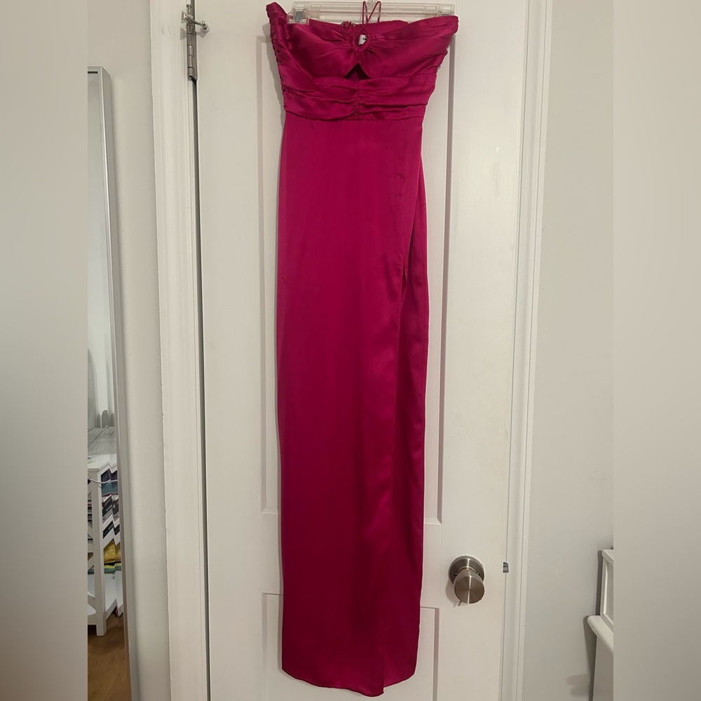 Amanda Uprichard Pink Strapless Gown